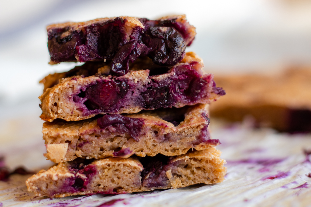 Blueberry Breakfast Bars stacked together