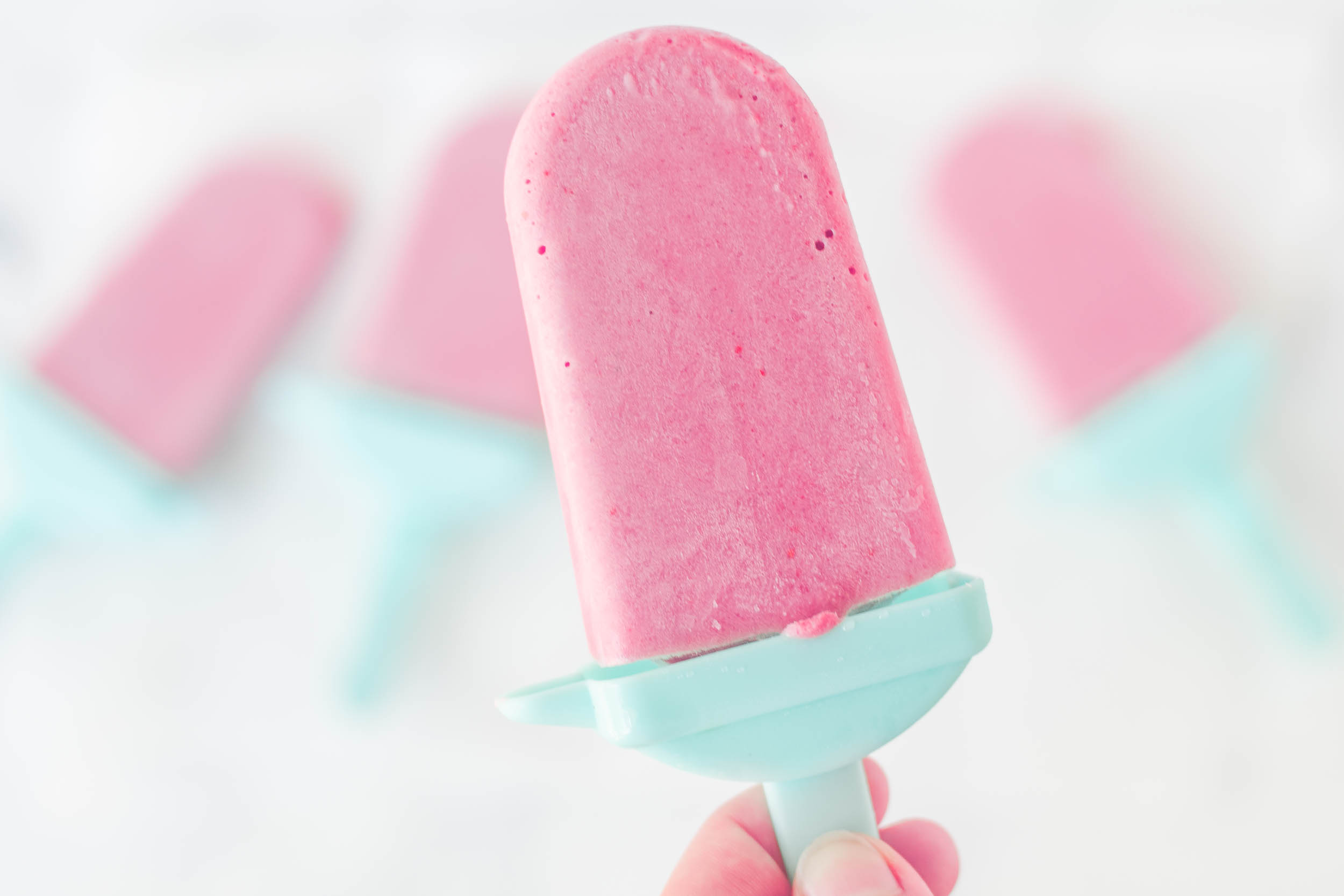 Strawberry Banana Cream Popsicles (Dairy-free,  Vegan,  Healthy)